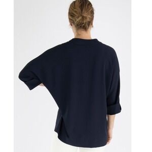 Joseph Black 100% Silk Spruce Oversized Top Minimalist Quiet Luxury Witchy Goth